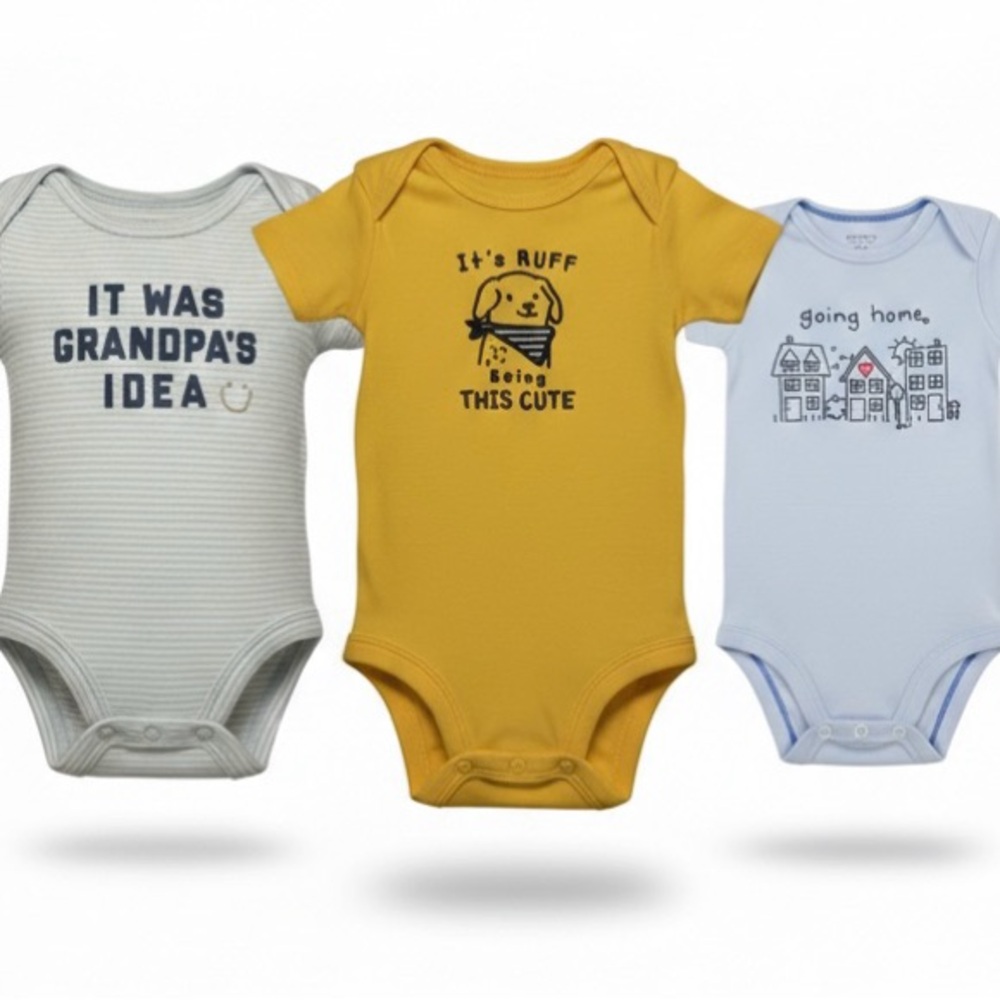 Carter’s Baby Unisex Newborn NB Short Sleeve Bodysuit Bundle 3 Piece Set